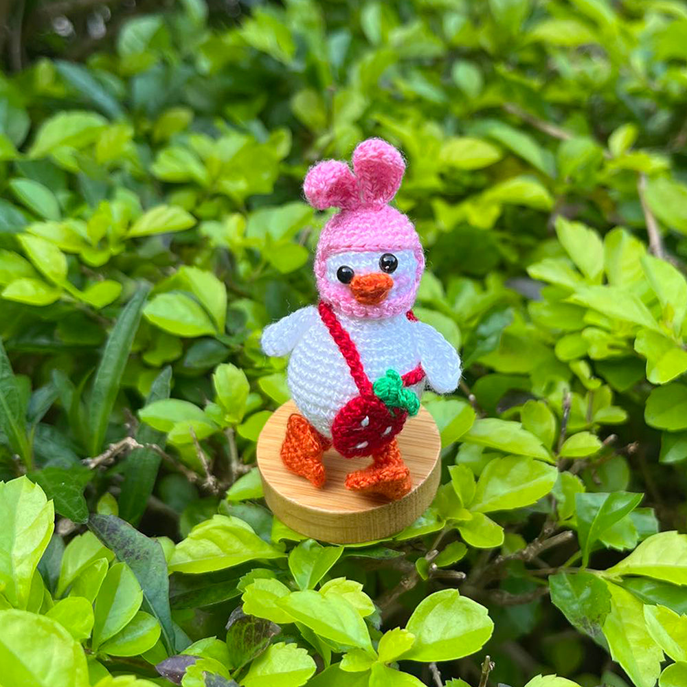 Micro Crochet Animals Duck Mini Plush Funny Knitted Stuffed Animal Unique Holiday Birthday Xmas Gift for Mem Women Lovers Friends