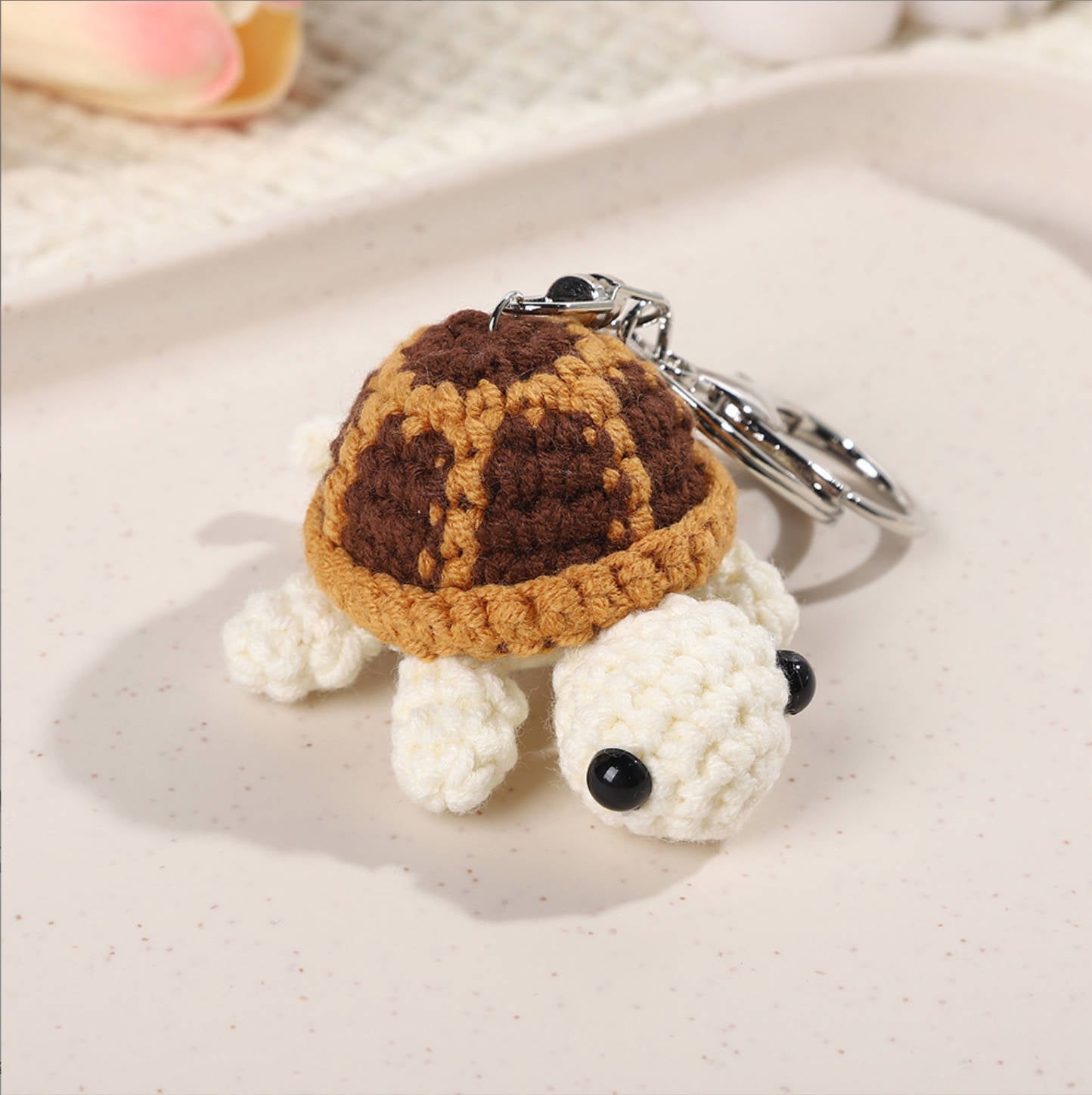 Handmade Mini Turtle Crochet, Front Crochet Animal Cute Stuff Interesting Knitted Wool Handmade Knitted Ornaments Crochet Gift for Women Coworkers Friends Family