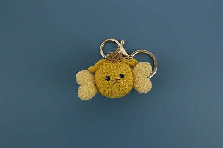 Classic cartoon hand-woven small pendant, cute Pacha dog keychain