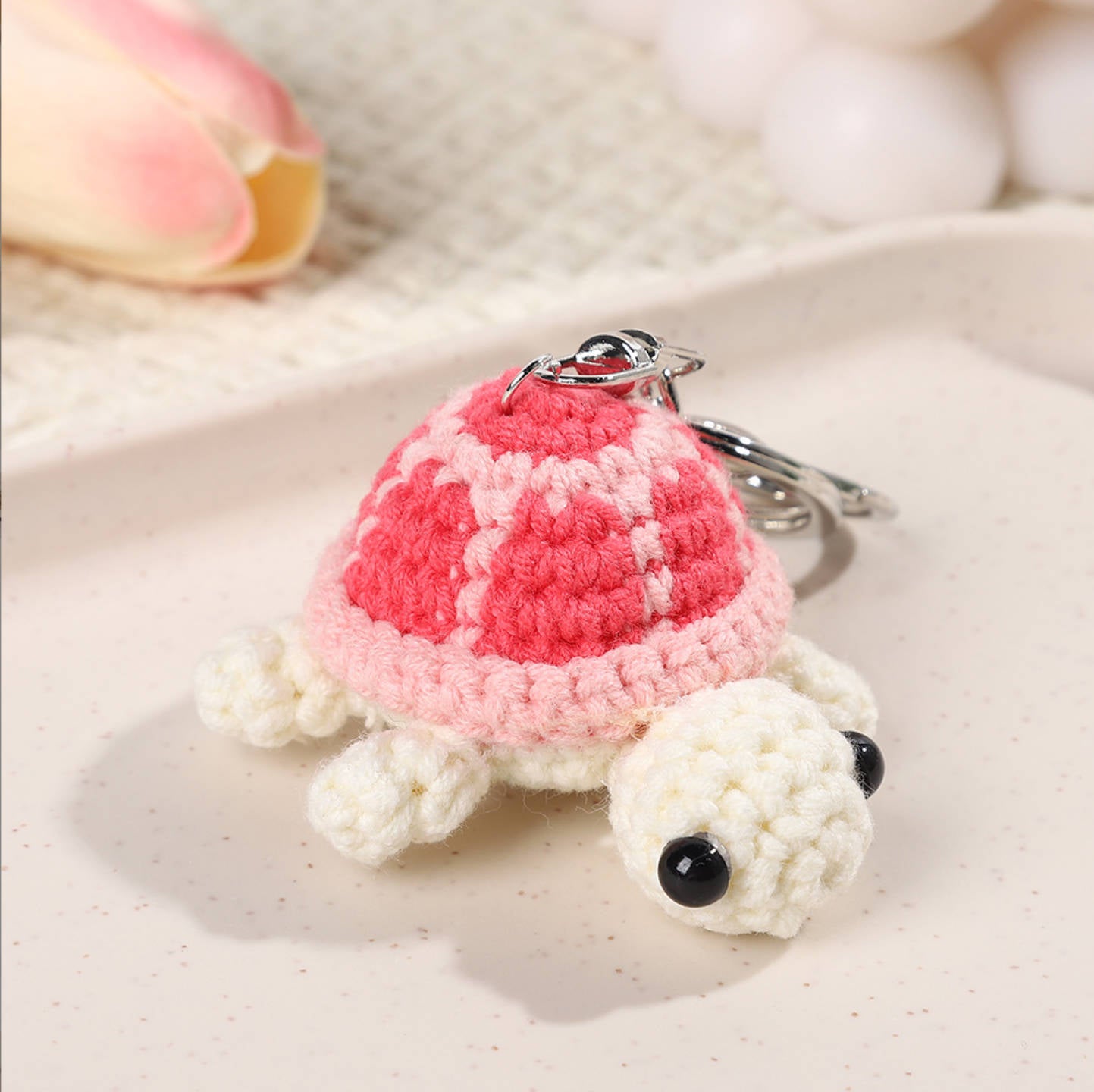 Handmade Mini Turtle Crochet, Front Crochet Animal Cute Stuff Interesting Knitted Wool Handmade Knitted Ornaments Crochet Gift for Women Coworkers Friends Family