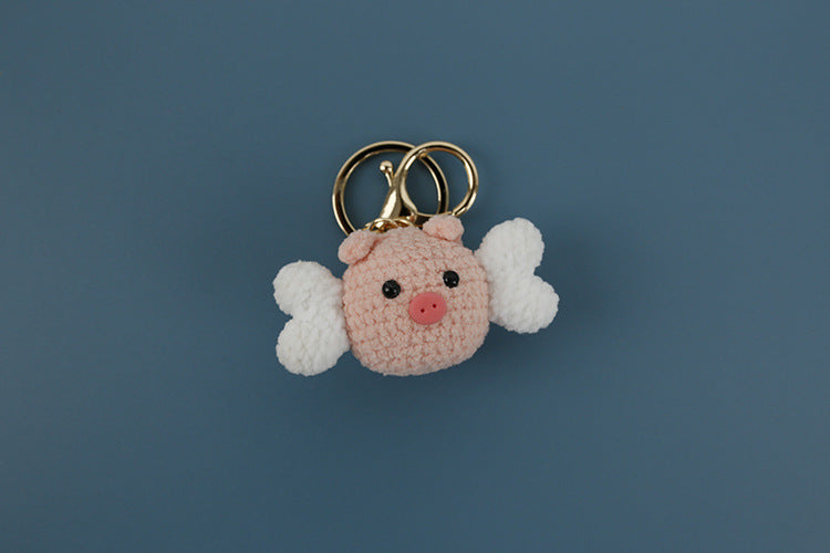 Classic cartoon hand-woven small pendant, cute Pacha dog keychain