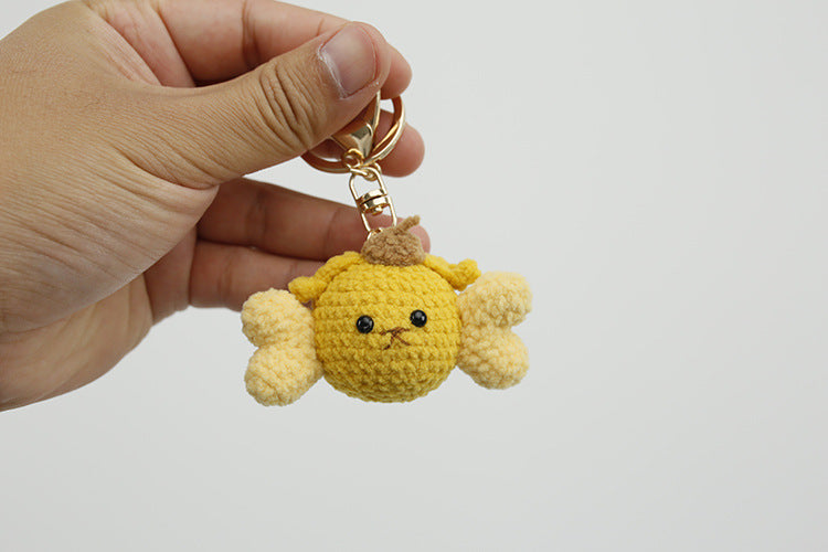 Classic cartoon hand-woven small pendant, cute Pacha dog keychain