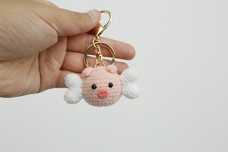 Classic cartoon hand-woven small pendant, cute Pacha dog keychain