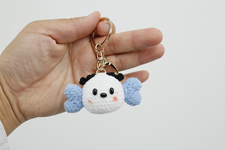 Classic cartoon hand-woven small pendant, cute Pacha dog keychain