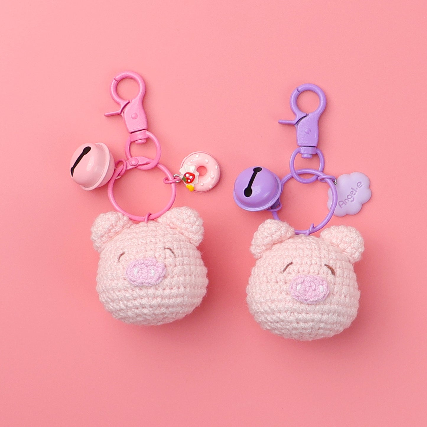 Knitted cute pig pendant keychain exquisite doll bag ornament