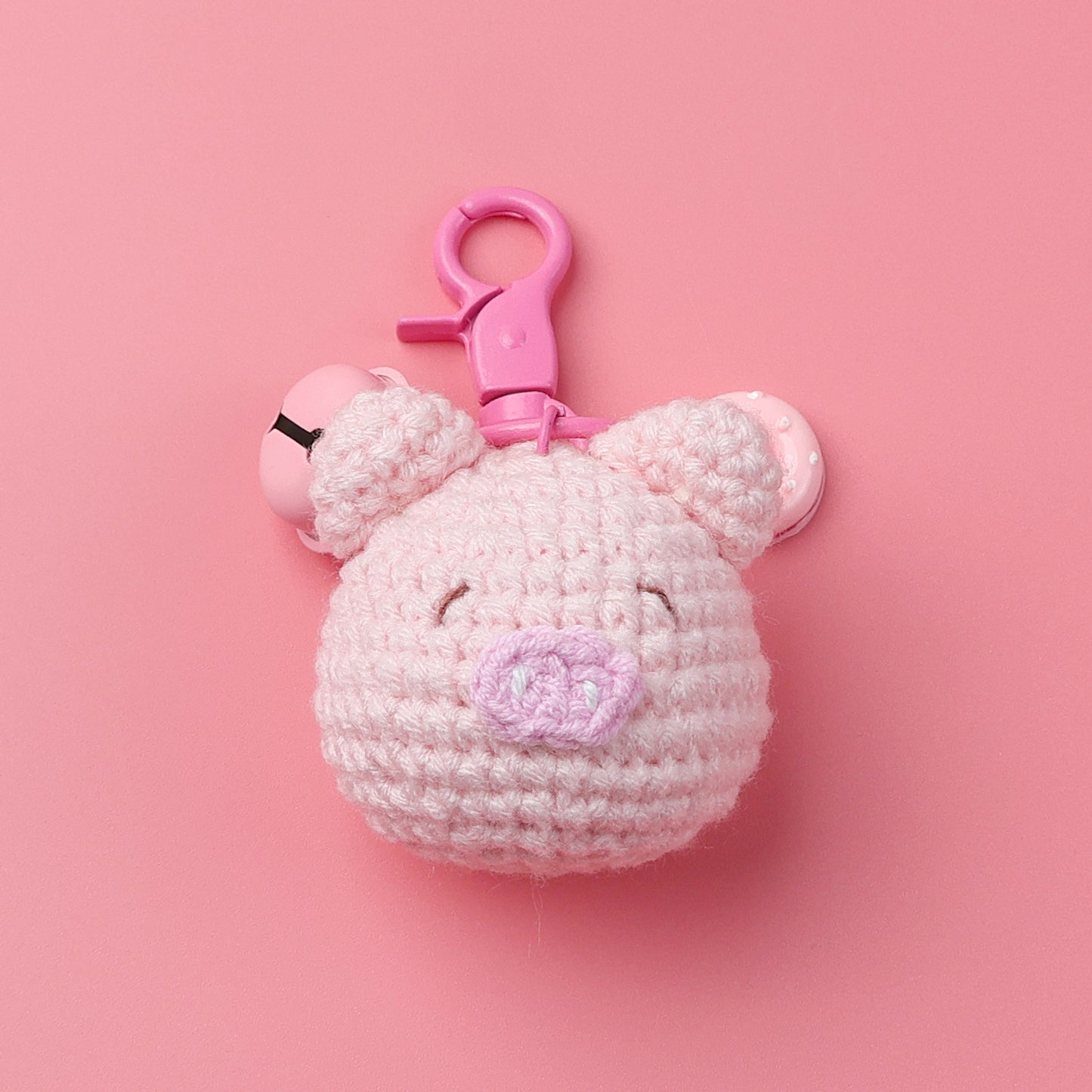 Knitted cute pig pendant keychain exquisite doll bag ornament