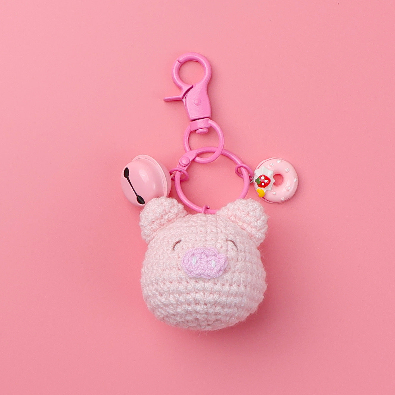 Knitted cute pig pendant keychain exquisite doll bag ornament