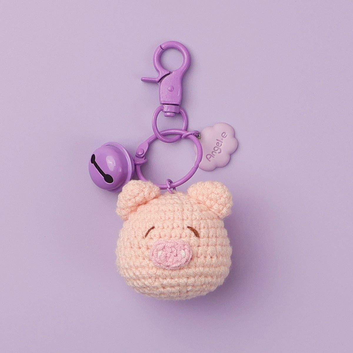 Knitted cute pig pendant keychain exquisite doll bag ornament