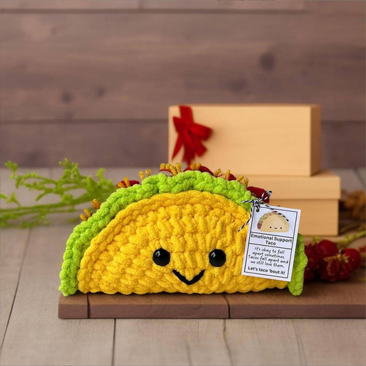 Emotional Support Taco, Cute Knitted Doll Taco