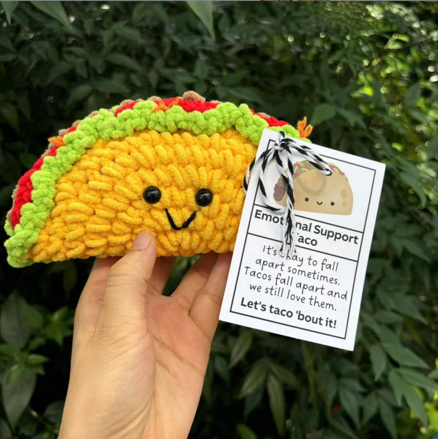 Emotional Support Taco, Cute Knitted Doll Taco