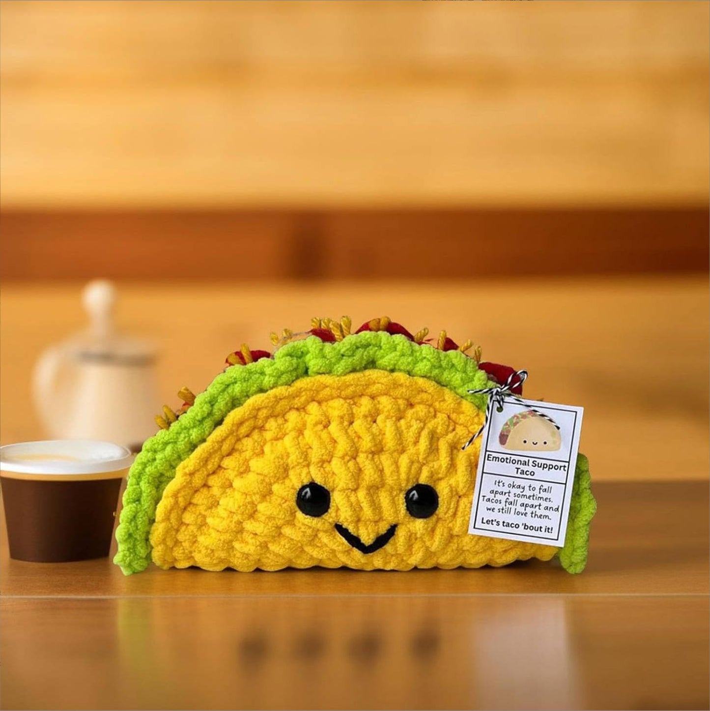 Emotional Support Taco, Cute Knitted Doll Taco