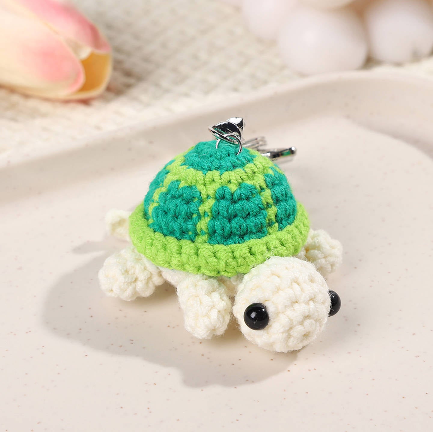 Handmade Mini Turtle Crochet, Front Crochet Animal Cute Stuff Interesting Knitted Wool Handmade Knitted Ornaments Crochet Gift for Women Coworkers Friends Family