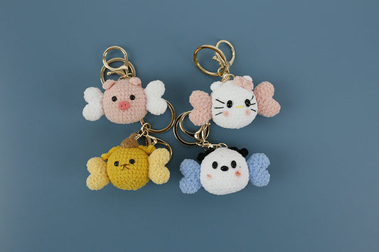 Classic cartoon hand-woven small pendant, cute Pacha dog keychain