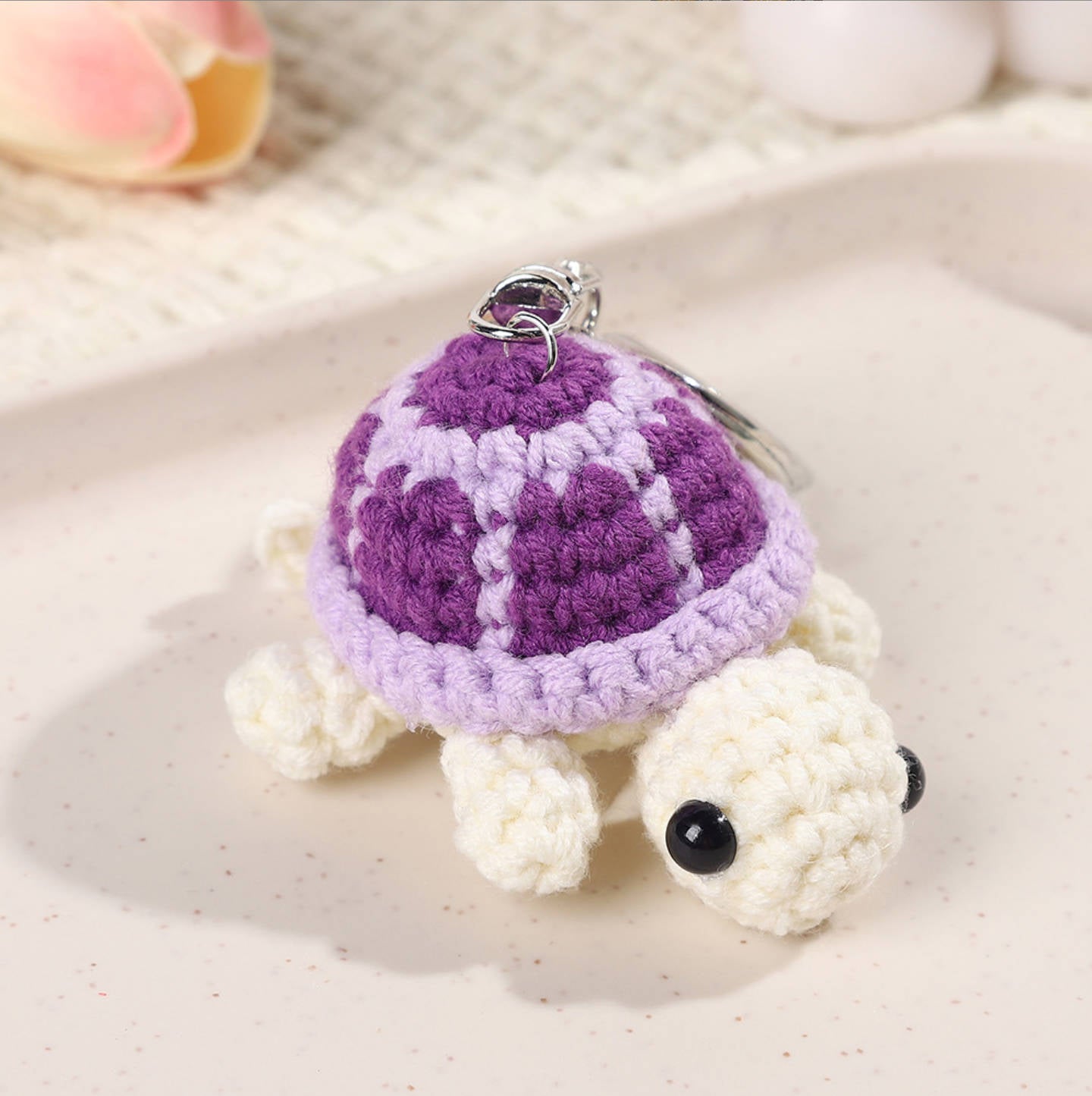 Handmade Mini Turtle Crochet, Front Crochet Animal Cute Stuff Interesting Knitted Wool Handmade Knitted Ornaments Crochet Gift for Women Coworkers Friends Family